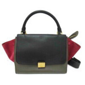 Celine leather Trapeze bag tricolor calfskin leather suede combinations